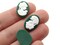 10 18x13mm Forest Green Victorian Face Cameo Flatback Resin Cabochons